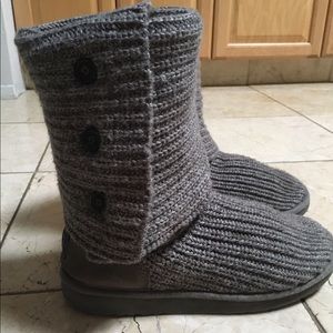 Gray Knit Ugg Boots